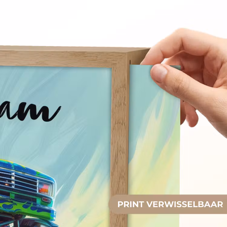 Lightbox - Wandlamp kinderkamer met naam - Monstertruck - Auto - Jongens - Groen — 5
