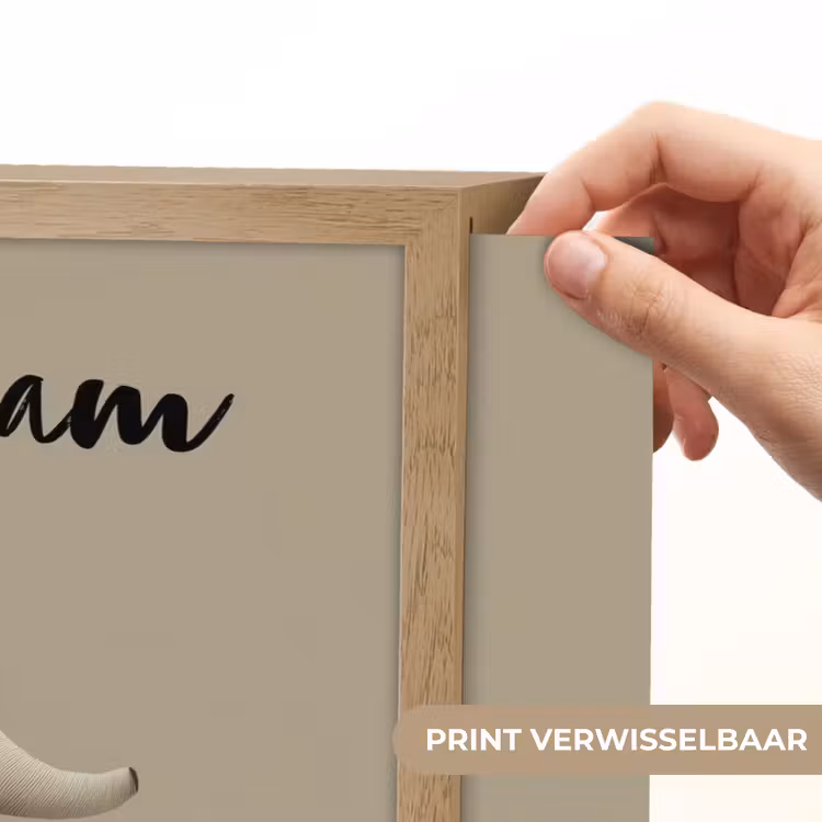 Lightbox - Wandlamp kinderkamer met naam - Olifant - Witte bloemen - Kindvriendelijk — 5