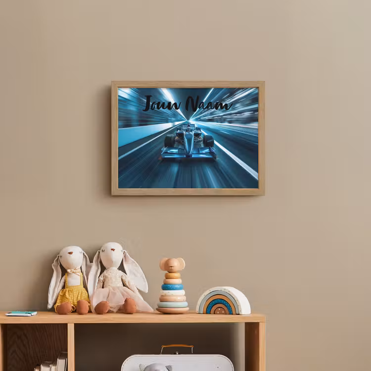 Lightbox - Wandlamp kinderkamer met naam - Race - Auto - Formule 1 - Jongens - Blauw — 3