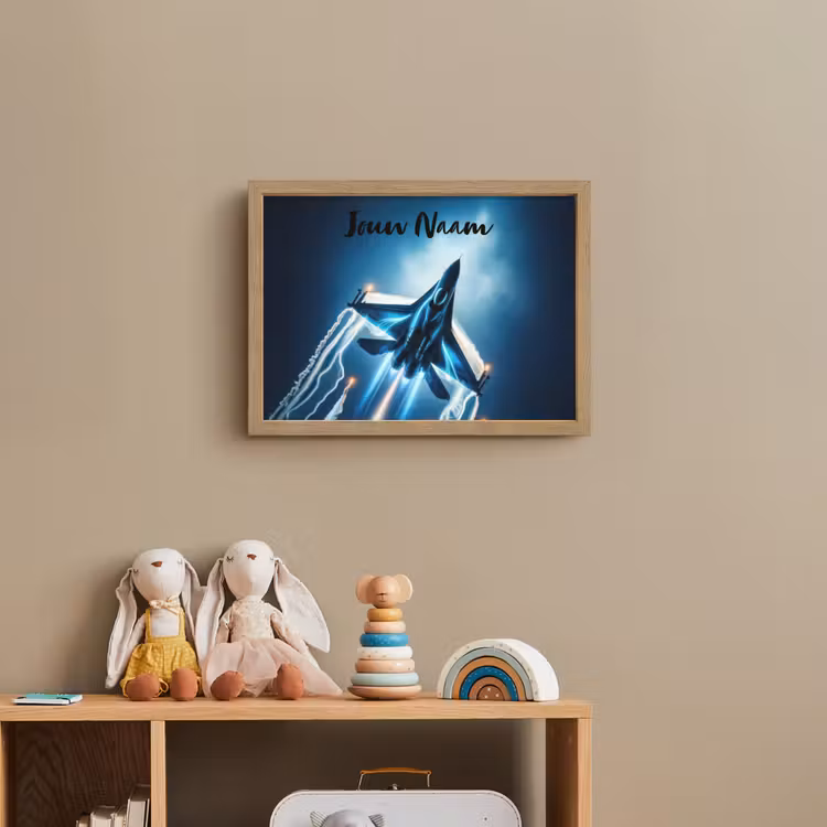 Lightbox - Wandlamp kinderkamer met naam - Straaljager - Blauw - Jongens — 3
