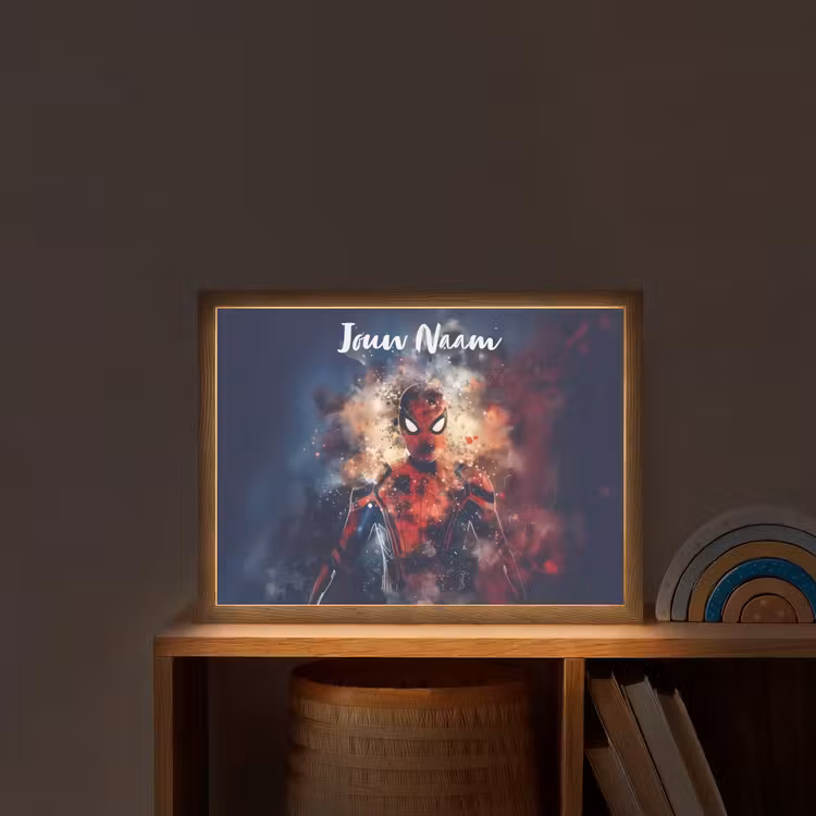 Lightbox - Wandlamp kinderkamer met naam - Superheld - Jongens - Rook - Kleuren — 2