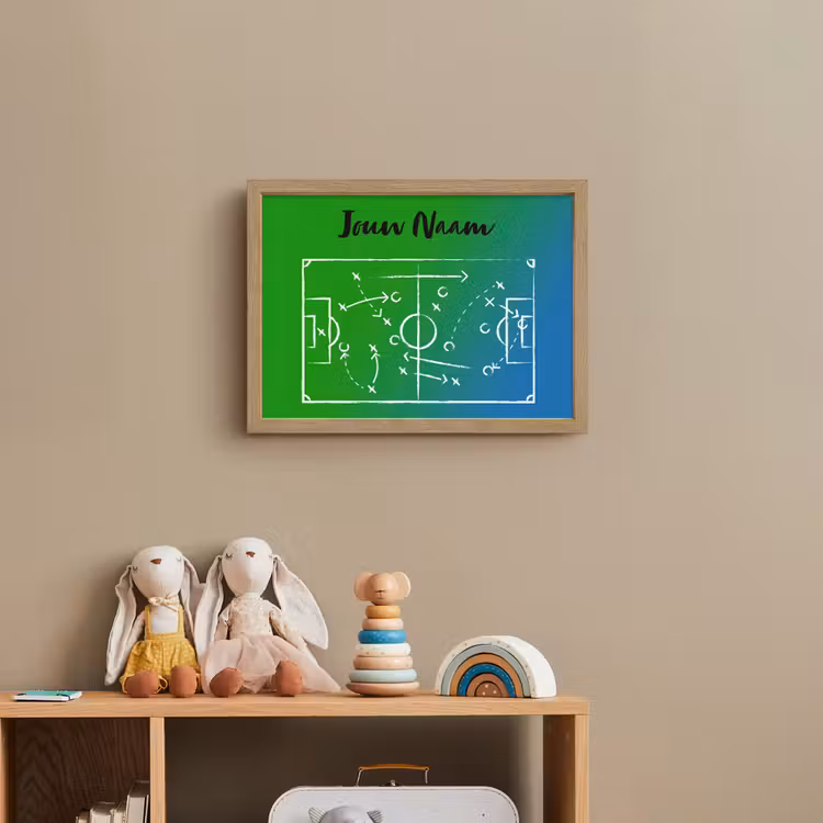 Lightbox - Wandlamp kinderkamer met naam - Voetbal - Tactiek - Spel - Groen - Blauw — 3