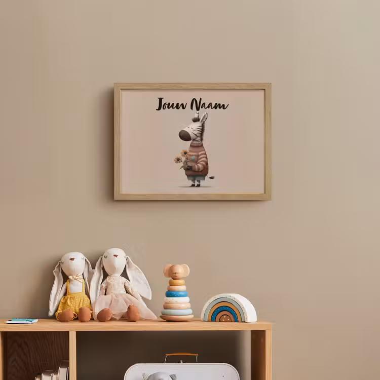 Lightbox - Wandlamp kinderkamer met naam - Zebra - Zonnebloemen - Warm — 3