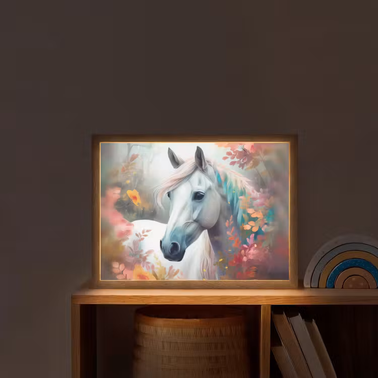 Lightbox - Wandlamp kinderkamer - Paard - Natuur - Bloemen - Dieren - Bos — 2