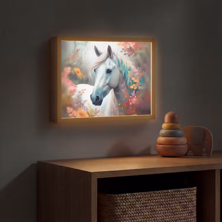 Lightbox - Wandlamp kinderkamer - Paard - Natuur - Bloemen - Dieren - Bos — 4