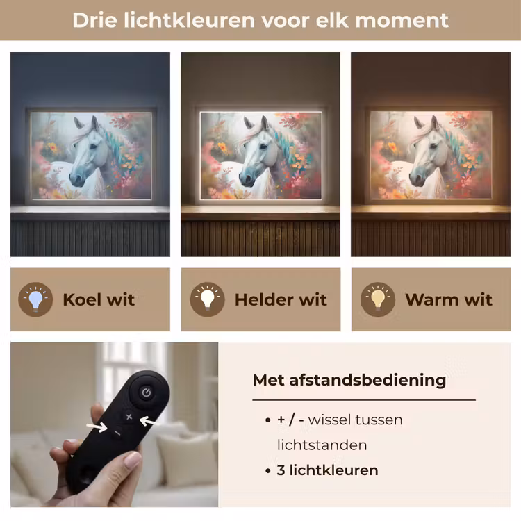 Lightbox - Wandlamp kinderkamer - Paard - Natuur - Bloemen - Dieren - Bos — 8