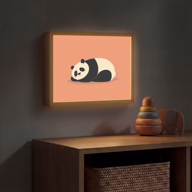 Lightbox - Wandlamp kinderkamer - Panda - Slaap - Oranje — 4