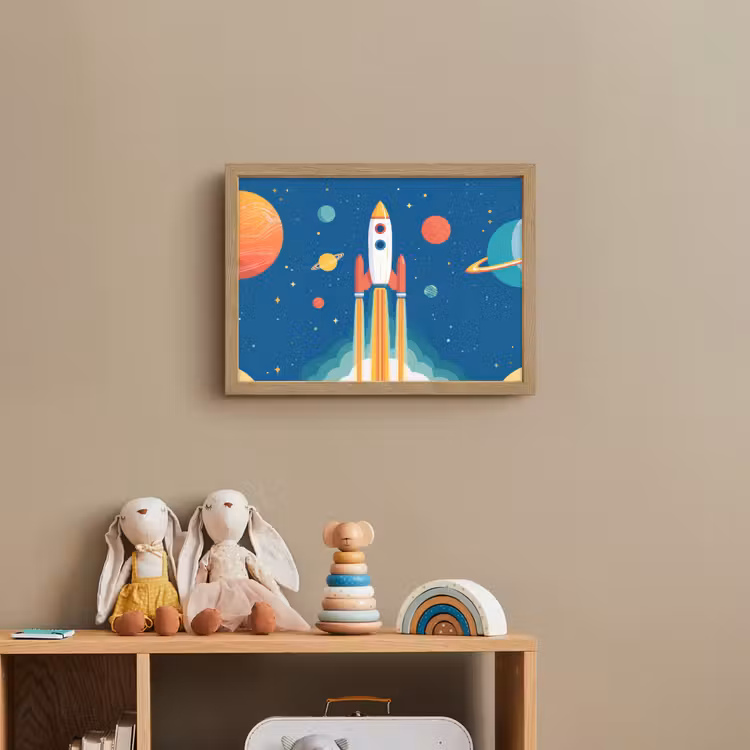Lightbox - Wandlamp kinderkamer - Raket - Planeten - Ruimte — 3