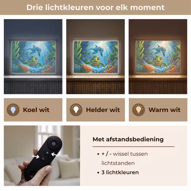 Lightbox - Wandlamp kinderkamer - Schildpad - Dolfijn - Oceaan — 8