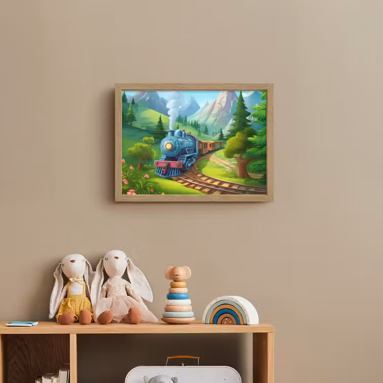 Lightbox - Wandlamp kinderkamer - Trein - Bloemen - Kinderen - Natuur — 3