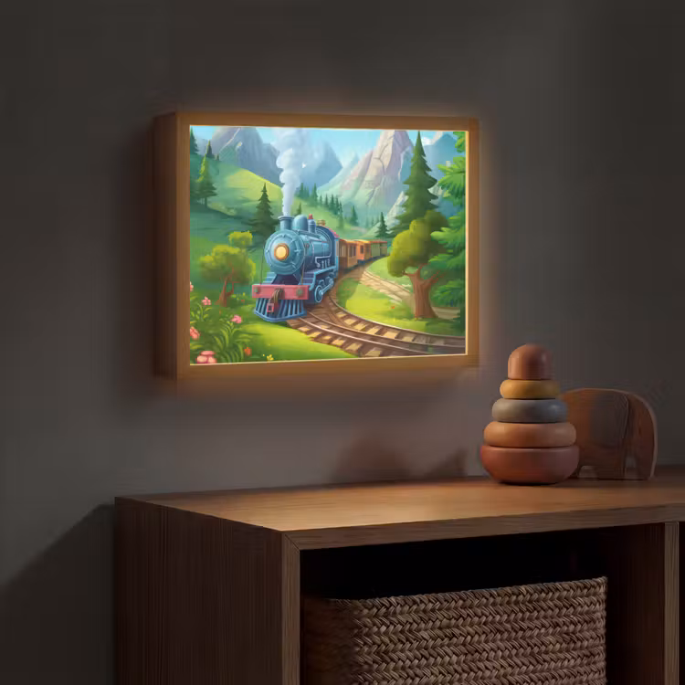 Lightbox - Wandlamp kinderkamer - Trein - Bloemen - Kinderen - Natuur — 4