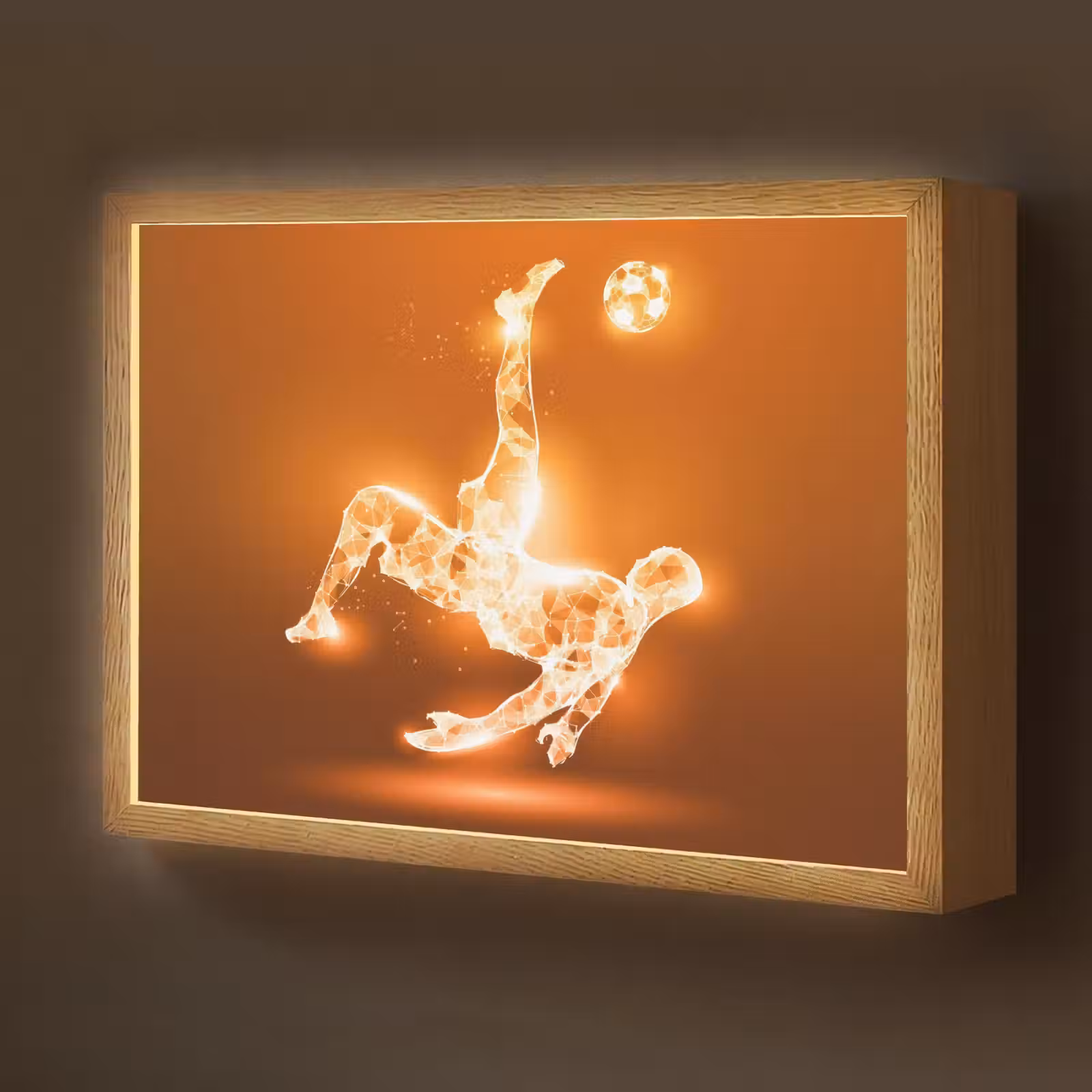 Lightbox - Wandlamp kinderkamer - Voetballer - Oranje - Voetbal - Omhaal — 1
