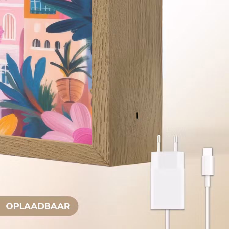 Lightbox - Wandlamp - Kleurrijk - Roze - Oranje - Geel - Bloemen — 7