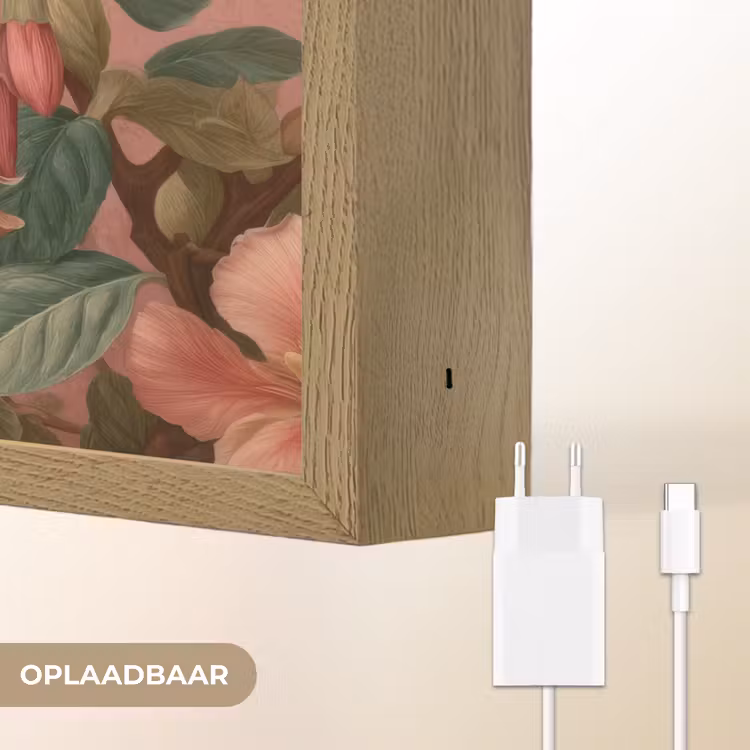 Lightbox - Wandlamp - Kolibries - Bloemen - Groen - Roze — 7