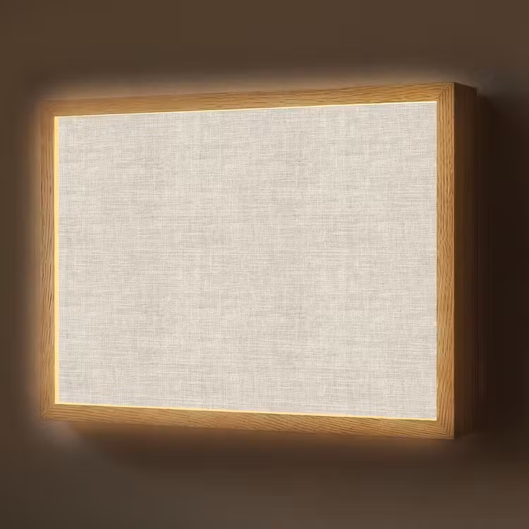 Lightbox - Wandlamp - Linnen - Textuur - Beige — 1