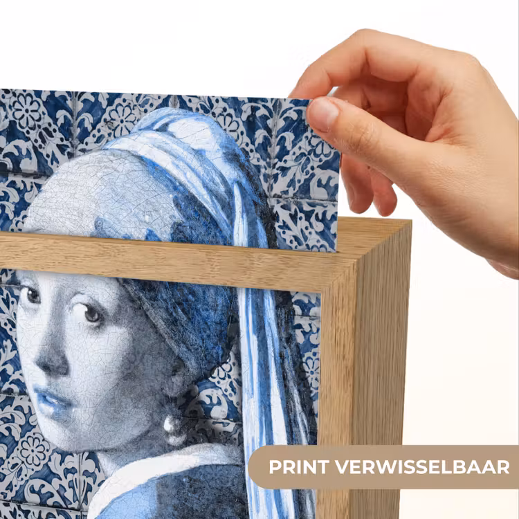 Lightbox - Wandlamp - Meisje met de parel - Johannes Vermeer - Delfts blauw — 6