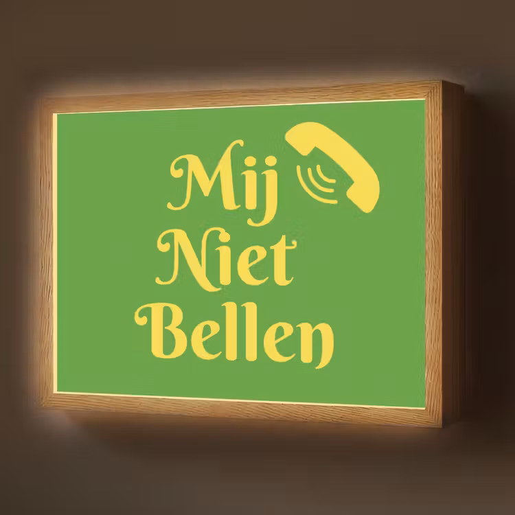Lightbox - Wandlamp - Mij niet bellen - Telefoon - Groen — 1