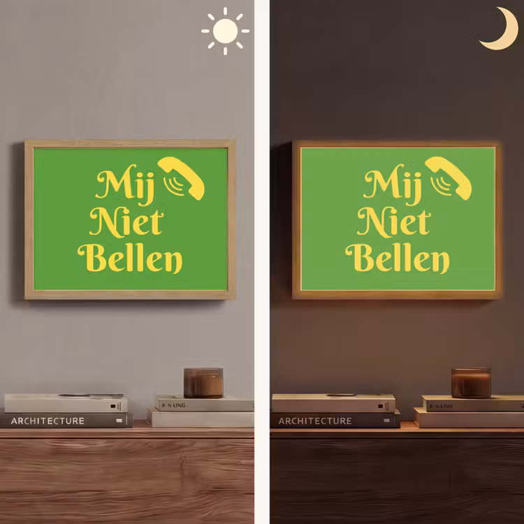 Lightbox - Wandlamp - Mij niet bellen - Telefoon - Groen — 6