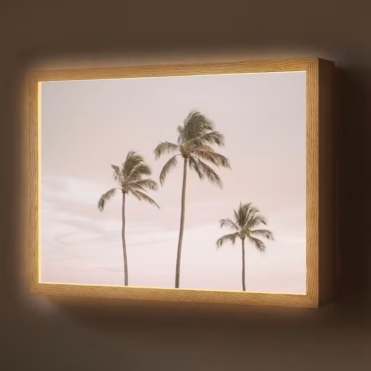 Lightbox - Wandlamp - Palmbomen - Zonsondergang - Roze — 1