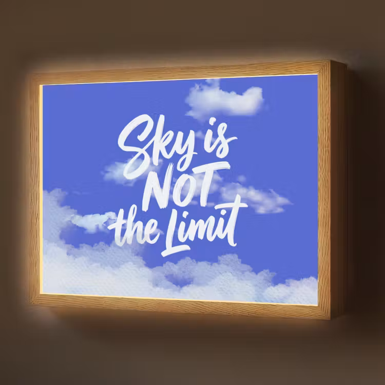 Lightbox - Wandlamp - Sky is not the limit - Blauwe lucht - Wolken — 1