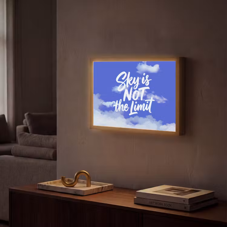 Lightbox - Wandlamp - Sky is not the limit - Blauwe lucht - Wolken — 2