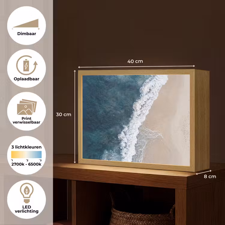 Lightbox - Wandlamp - Strand - Zee - Golven — 10
