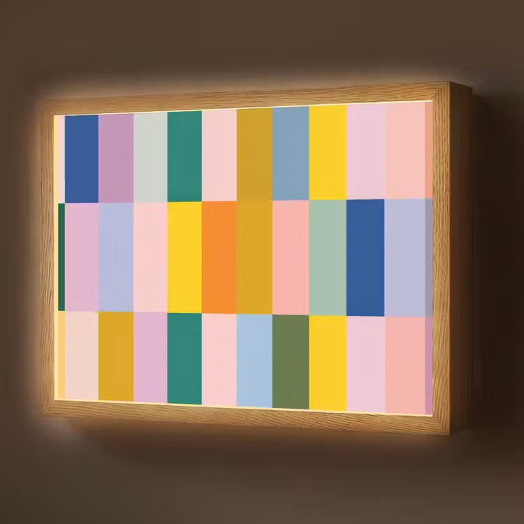 Lightbox - Wandlamp - Stroken - Blauw - Patroon - Abstract — 1
