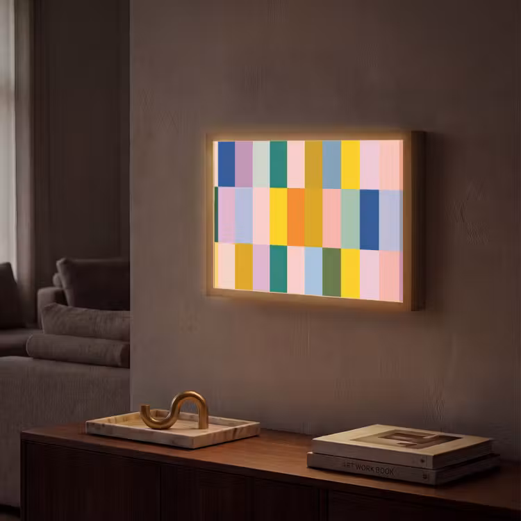 Lightbox - Wandlamp - Stroken - Blauw - Patroon - Abstract — 2
