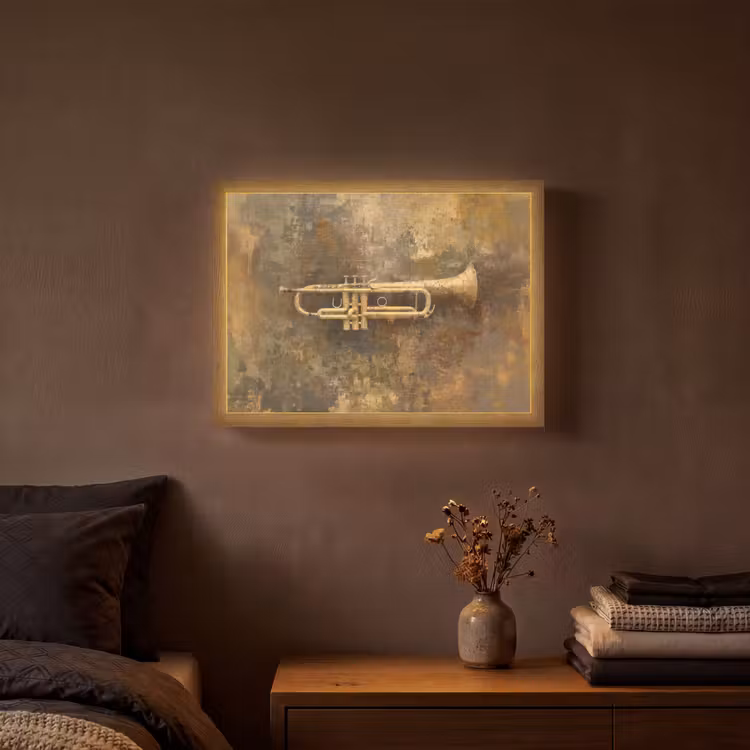 Lightbox - Wandlamp - Trompet - Geel - Muzikaal — 3
