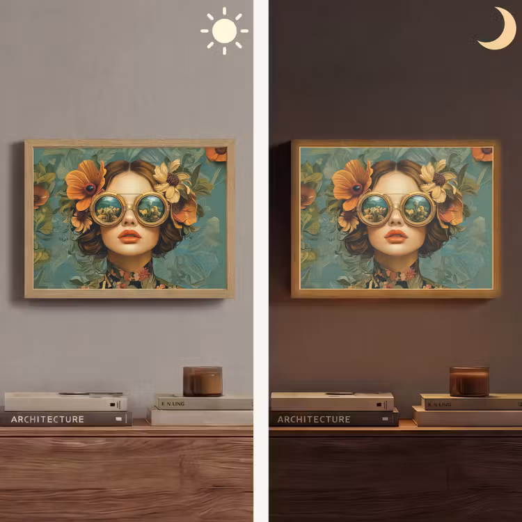 Lightbox - Wandlamp - Vrouw - Bloemen - Vlinders - Natuur - Vintage — 6
