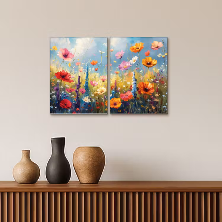 Meerluik schilderij - 2 luiken - Bloemen - Lente - Kleurrijk - Zomers — 4