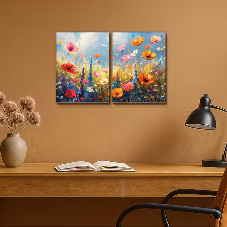 Meerluik schilderij - 2 luiken - Bloemen - Lente - Kleurrijk - Zomers — 6