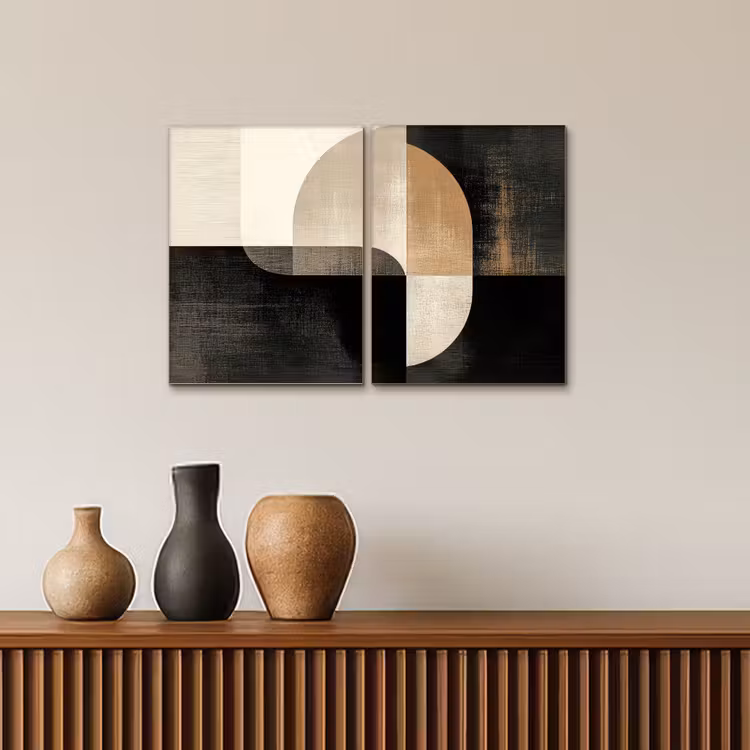 Meerluik schilderij - 2 luiken - Vormen - Abstract - Goud — 4