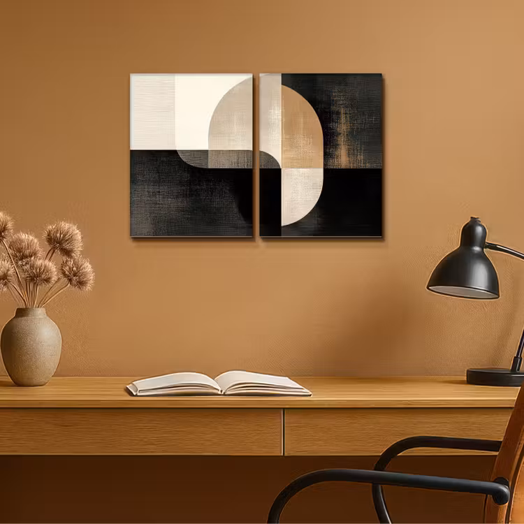 Meerluik schilderij - 2 luiken - Vormen - Abstract - Goud — 6