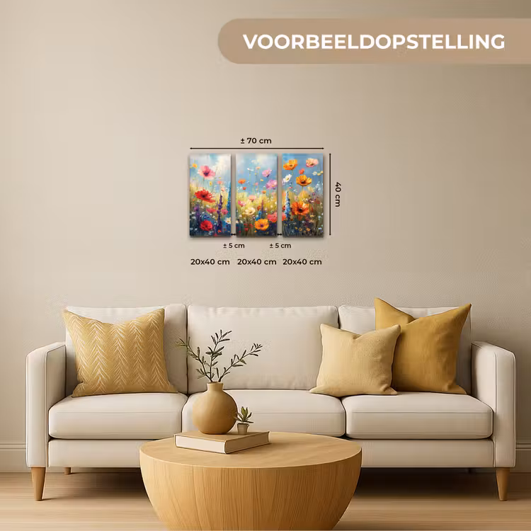 Meerluik schilderij - 3 luiken - Bloemen - Lente - Kleurrijk - Zomers — 2