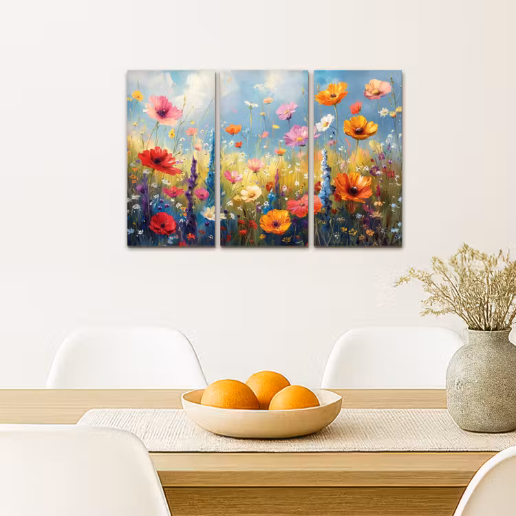 Meerluik schilderij - 3 luiken - Bloemen - Lente - Kleurrijk - Zomers — 5