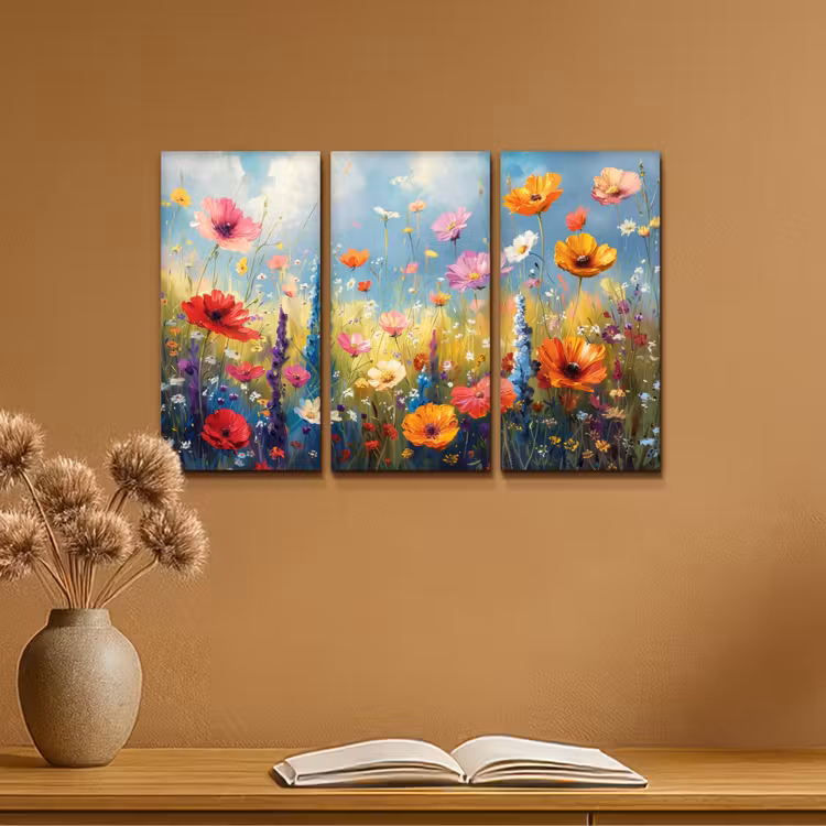 Meerluik schilderij - 3 luiken - Bloemen - Lente - Kleurrijk - Zomers — 6