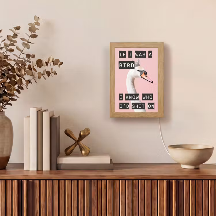 Lightbox - Wandlamp - Zwaan - Vogel - Decoratie - Roze — 4