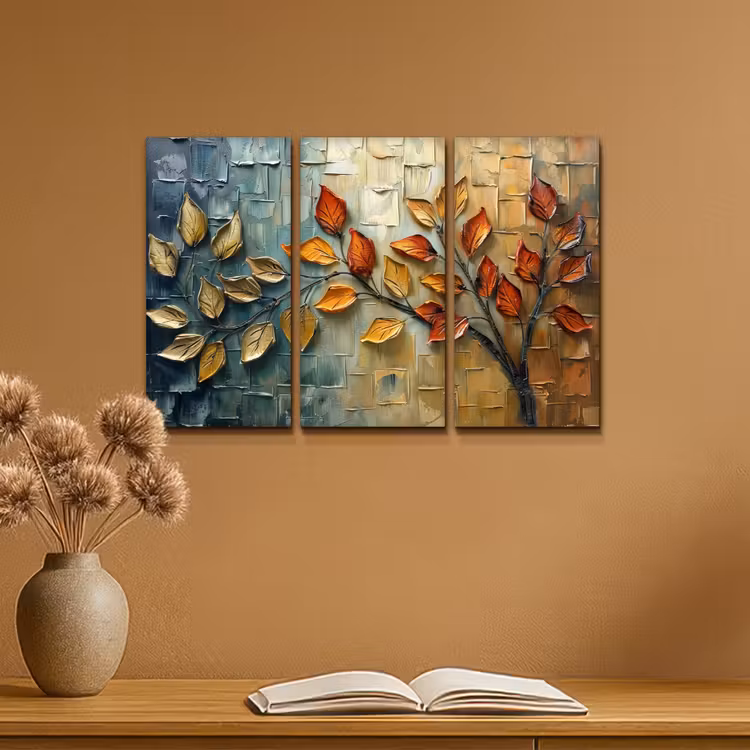 Meerluik schilderij - 3 luiken - Boom - Bladeren - Natuur - Verflook — 6