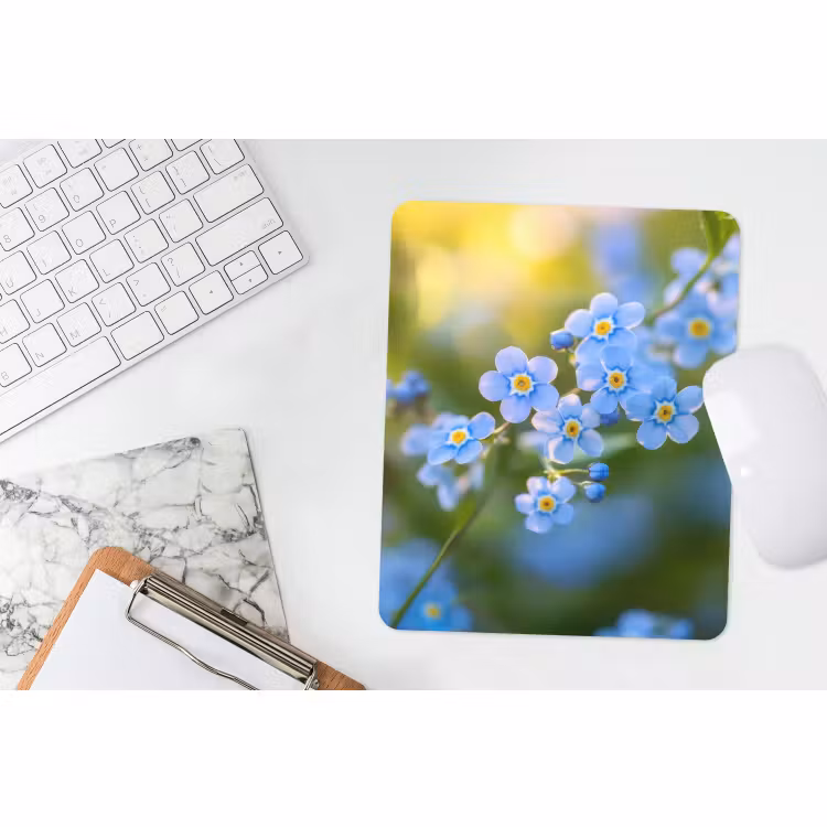 Muismat - Bloemetjes - Blauw - Vergeet mij nietjes — 4