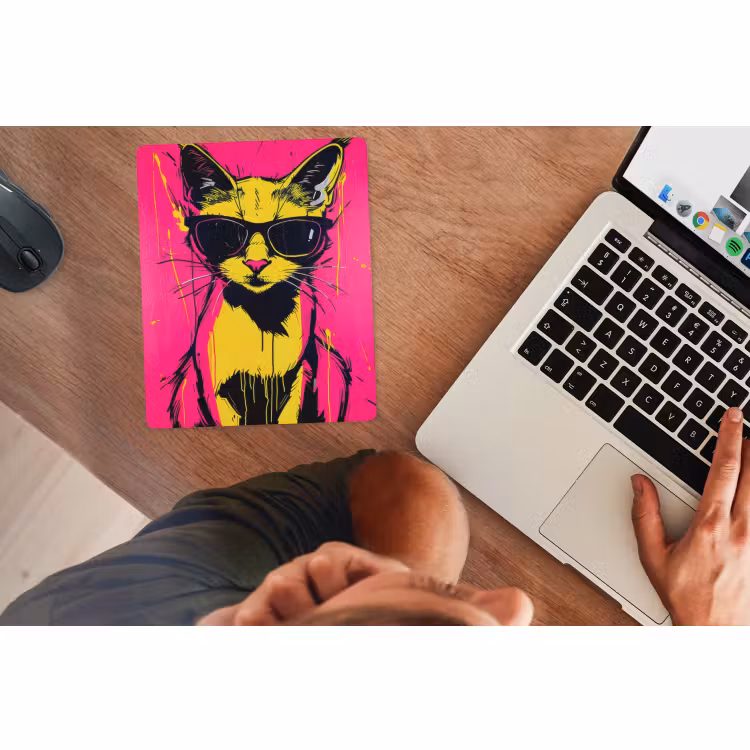 Muismat - Kat - Art - Zonnebril - Roze — 2
