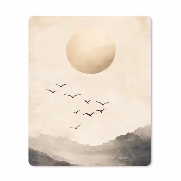 Muismat - Landschap - Japandi - vogel — 1