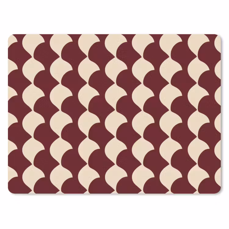 Muismat - Rood - Tegelpatroon - Crème — 1