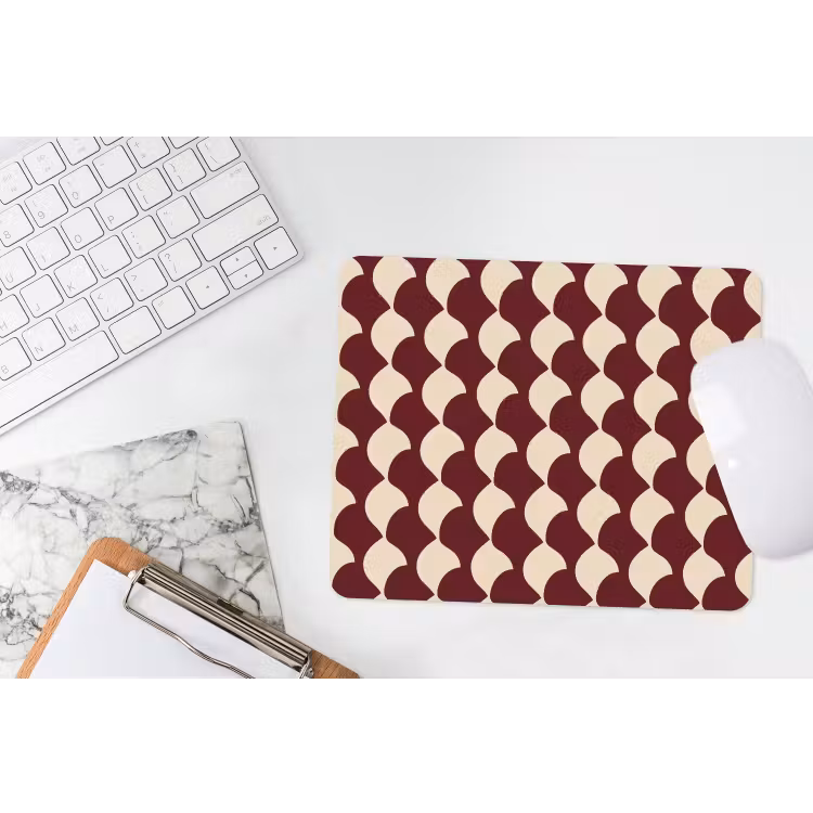Muismat - Rood - Tegelpatroon - Crème — 2