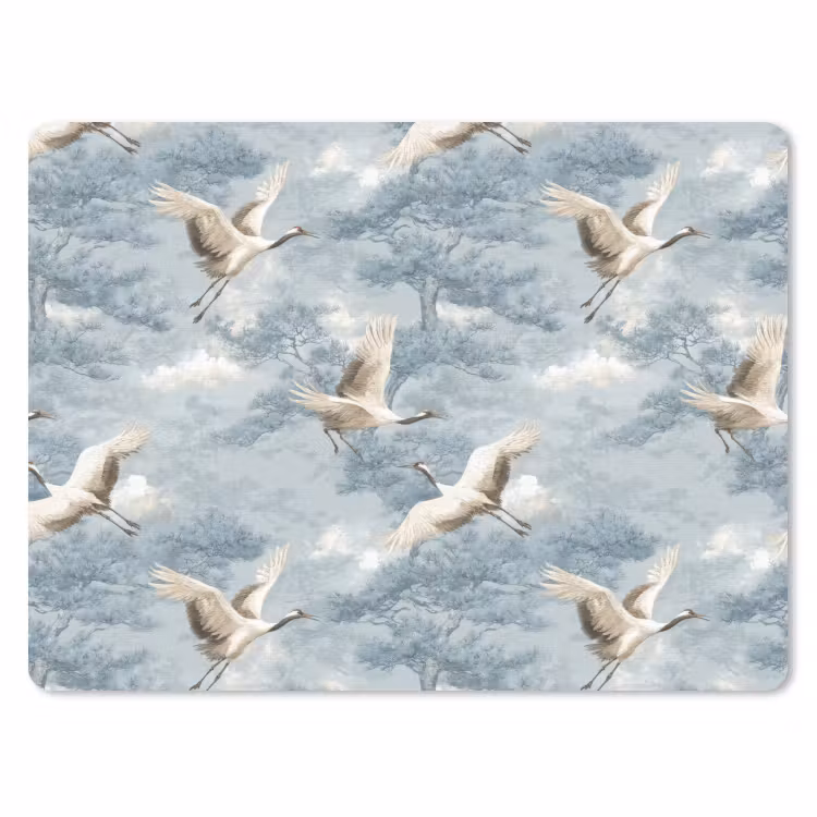 Muismat - Wolken - Kraanvogels - Blauw — 1