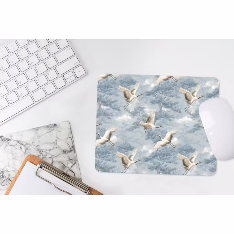 Muismat - Wolken - Kraanvogels - Blauw — 2