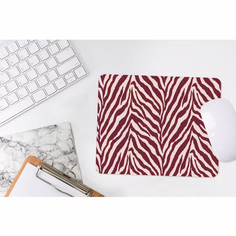 Muismat - Zebra - Motief - Bordeaux - Rood — 2