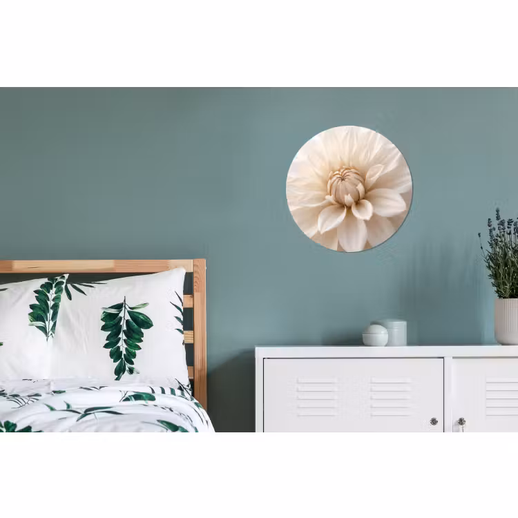 Muurcirkel aluminium Bloem - Dahlia - Wit — 4