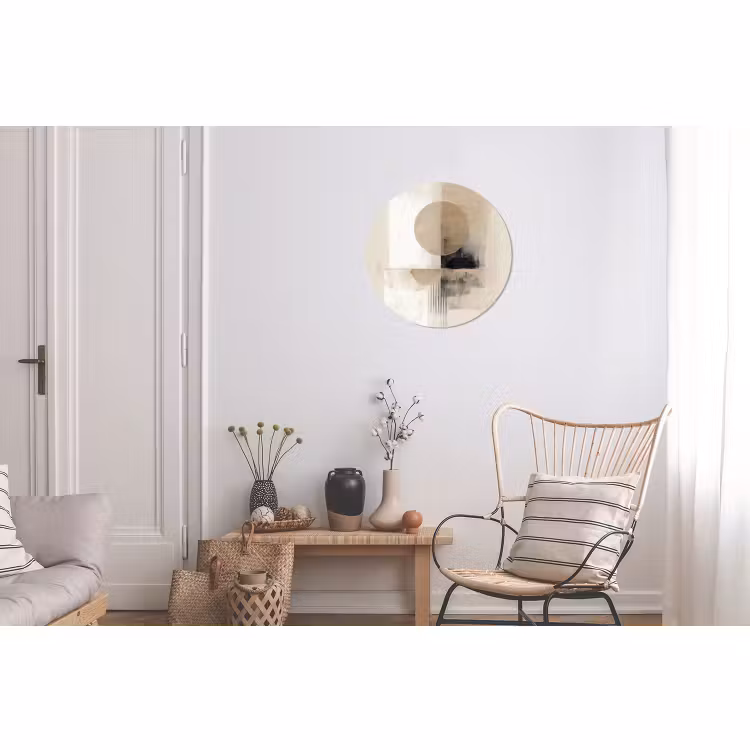 Muurcirkel aluminium Cirkel - Compositie - Diepte - Beige — 2