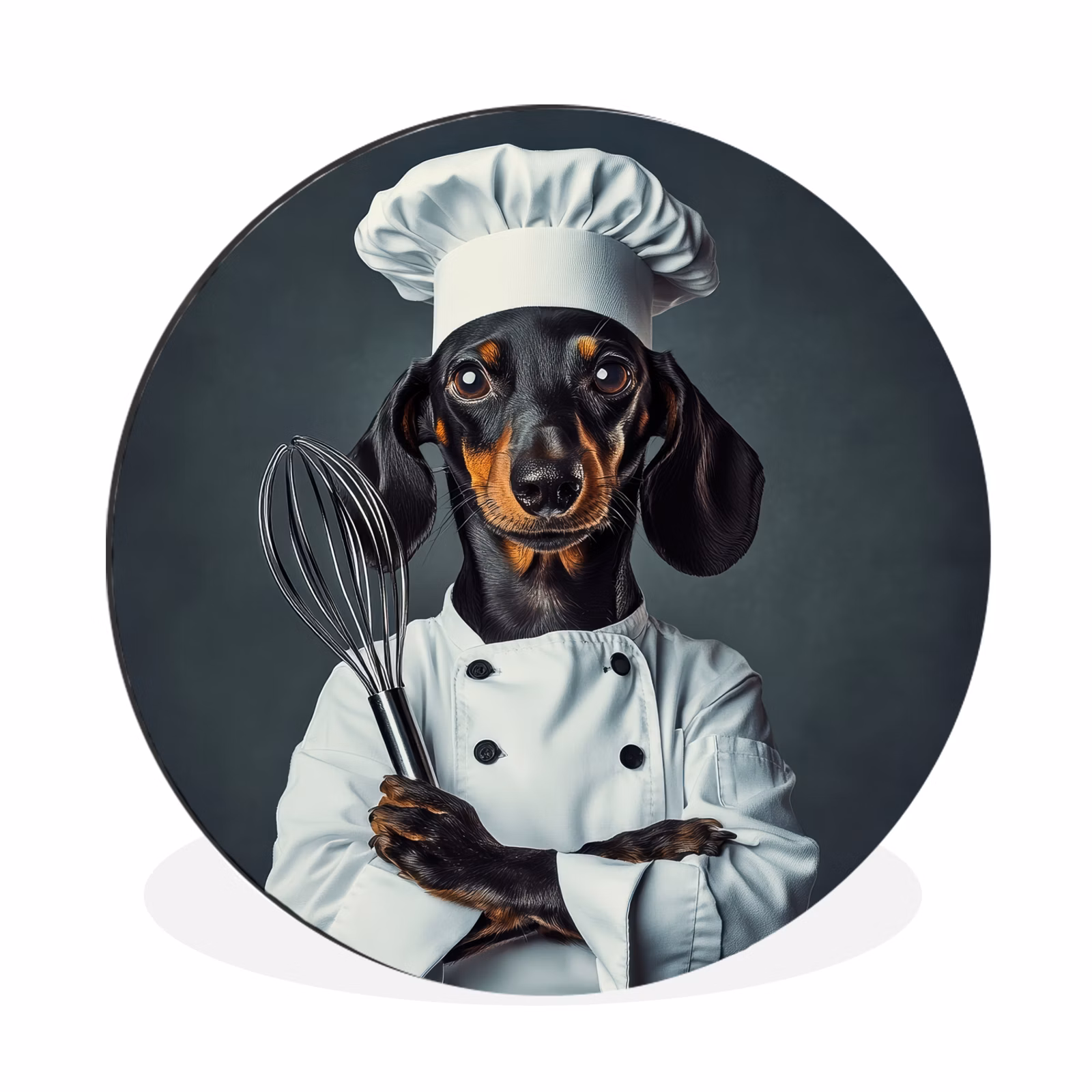 Muurcirkel aluminium Hond - Garde - Kok — 1